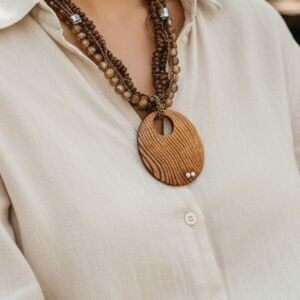  Bohemian-style Multi-strand Chocker Necklace Natural Materials Erath Colors